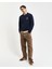 Erkek Lacivert Relaxed Fit Bisiklet Yaka Logolu Kazak 8030221.433 4