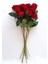 Yapay Çiçek 10 Lu Kadife Gül Demeti Kırmızı 1