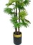 Tekno Trust Yapay Ağaç Yelpaze Palmiye 4katlı Fanpalm 32 Yaprak Altın Kemerli Siyah Saksıda 170*65cm 2
