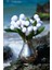 Beyaz Yapay Ponpon Çiçek, 35 cm, 7 Dal, Demet, 31-45 cm yükseklik 2