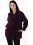 Cheer Casual Kadın Peluş Mont Mor 4