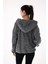 Voyage Kadın Peluş Kapüşonlu Sweatshirt Gri 2