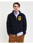Erkek Lacivert Regular Fit Yarım Fermuarlı Logolu Sweatshirt 2015094.433 1