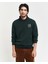 Erkek Yeşil Relaxed Fit Bisiklet Yaka Logolu Kazak 8030221.374 1