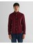 Erkek Bordo Regular Fit Düğmeli Yaka Kadife Gömlek 3230228.638 1