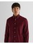 Erkek Bordo Regular Fit Düğmeli Yaka Kadife Gömlek 3230228.638 4