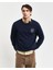 Erkek Lacivert Relaxed Fit Bisiklet Yaka Logolu Kazak 8030221.433 1