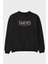 Tokyo Sport Ön Baskılı Siyah Oversize Sweatshirt Erkek Kadın Bisiklet Yaka 1