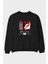Tokyo Urban Style Ön Baskılı Siyah Oversize Sweatshirt Erkek Kadın Bisiklet Yaka 1