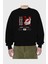 Tokyo Urban Style Ön Baskılı Siyah Oversize Sweatshirt Erkek Kadın Bisiklet Yaka 2