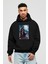 Batman (13) Ön Baskılı Siyah Oversize Kapüşonlu Sweatshirt Erkek Kadın 1