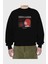 Yamete Kudasai Ön Baskılı Siyah Oversize Sweatshirt Erkek Kadın Bisiklet Yaka 2