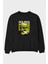 Politics Is A Lie Ön Baskılı Siyah Oversize Sweatshirt Erkek Kadın Bisiklet Yaka 1