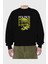 Politics Is A Lie Ön Baskılı Siyah Oversize Sweatshirt Erkek Kadın Bisiklet Yaka 2
