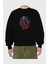 Superman Ön Baskılı Siyah Oversize Sweatshirt Erkek Kadın Bisiklet Yaka 2