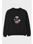 Clown Horror Ön Baskılı Siyah Oversize Sweatshirt Erkek Kadın Bisiklet Yaka 1
