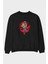 Spıderman 2 Ön Baskılı Siyah Oversize Sweatshirt Erkek Kadın Bisiklet Yaka 1