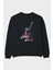 Zombie Slam Dunk Arka Baskılı Siyah Oversize Sweatshirt Erkek Kadın Bisiklet Yaka 1