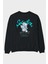 Sacrifice Yourself Bear Arka Baskılı Siyah Oversize Sweatshirt Erkek Kadın Bisiklet Yaka 1