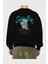 Sacrifice Yourself Bear Arka Baskılı Siyah Oversize Sweatshirt Erkek Kadın Bisiklet Yaka 2