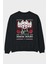 Kitsune Japanese Mask Arka Baskılı Siyah Oversize Sweatshirt Erkek Kadın Bisiklet Yaka 1