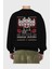 Kitsune Japanese Mask Arka Baskılı Siyah Oversize Sweatshirt Erkek Kadın Bisiklet Yaka 2