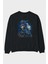 Sub Zero Arka Baskılı Siyah Oversize Sweatshirt Erkek Kadın Bisiklet Yaka 1