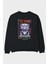 Shinigami Arka Baskılı Siyah Oversize Sweatshirt Erkek Kadın Bisiklet Yaka 1