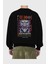 Shinigami Arka Baskılı Siyah Oversize Sweatshirt Erkek Kadın Bisiklet Yaka 2