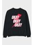 Okay Arka Baskılı Siyah Oversize Sweatshirt Erkek Kadın Bisiklet Yaka 1