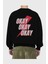 Okay Arka Baskılı Siyah Oversize Sweatshirt Erkek Kadın Bisiklet Yaka 2