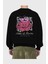 Love Is Divine Bear Arka Baskılı Siyah Oversize Sweatshirt Erkek Kadın Bisiklet Yaka 2