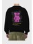 Keep It Cool Bear Arka Baskılı Siyah Oversize Sweatshirt Erkek Kadın Bisiklet Yaka 2