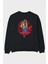 Spıderman 2 Arka Baskılı Siyah Oversize Sweatshirt Erkek Kadın Bisiklet Yaka 1