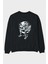 No Pain No Gain Arka Baskılı Siyah Oversize Sweatshirt Erkek Kadın Bisiklet Yaka 1