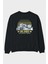 Orlando Arka Baskılı Siyah Oversize Sweatshirt Erkek Kadın Bisiklet Yaka 1