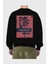 Hideout Somewhere Arka Baskılı Siyah Oversize Sweatshirt Erkek Kadın Bisiklet Yaka 2