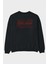 Malaga Arka Baskılı Siyah Oversize Sweatshirt Erkek Kadın Bisiklet Yaka 1