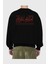 Malaga Arka Baskılı Siyah Oversize Sweatshirt Erkek Kadın Bisiklet Yaka 2