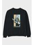 Jimmy Einstein Arka Baskılı Siyah Oversize Sweatshirt Erkek Kadın Bisiklet Yaka 1