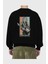 Jimmy Einstein Arka Baskılı Siyah Oversize Sweatshirt Erkek Kadın Bisiklet Yaka 2
