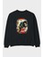 Headless Horseman Arka Baskılı Siyah Oversize Sweatshirt Erkek Kadın Bisiklet Yaka 1