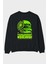 Eating Disorder Arka Baskılı Siyah Oversize Sweatshirt Erkek Kadın Bisiklet Yaka 1