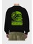 Eating Disorder Arka Baskılı Siyah Oversize Sweatshirt Erkek Kadın Bisiklet Yaka 2