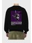 Criminal Damage 2 Arka Baskılı Siyah Oversize Sweatshirt Erkek Kadın Bisiklet Yaka 2
