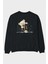 Teddy Nıce To Meet You Arka Baskılı Siyah Oversize Sweatshirt Erkek Kadın Bisiklet Yaka 1