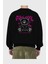 Teddy Bear Stay Cool Arka Baskılı Siyah Oversize Sweatshirt Erkek Kadın Bisiklet Yaka 2