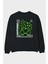Happiness Bear 3 Arka Baskılı Siyah Oversize Sweatshirt Erkek Kadın Bisiklet Yaka 1