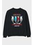Live The Capitalism System Arka Baskılı Siyah Oversize Sweatshirt Erkek Kadın Bisiklet Yaka 1