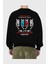 Live The Capitalism System Arka Baskılı Siyah Oversize Sweatshirt Erkek Kadın Bisiklet Yaka 2